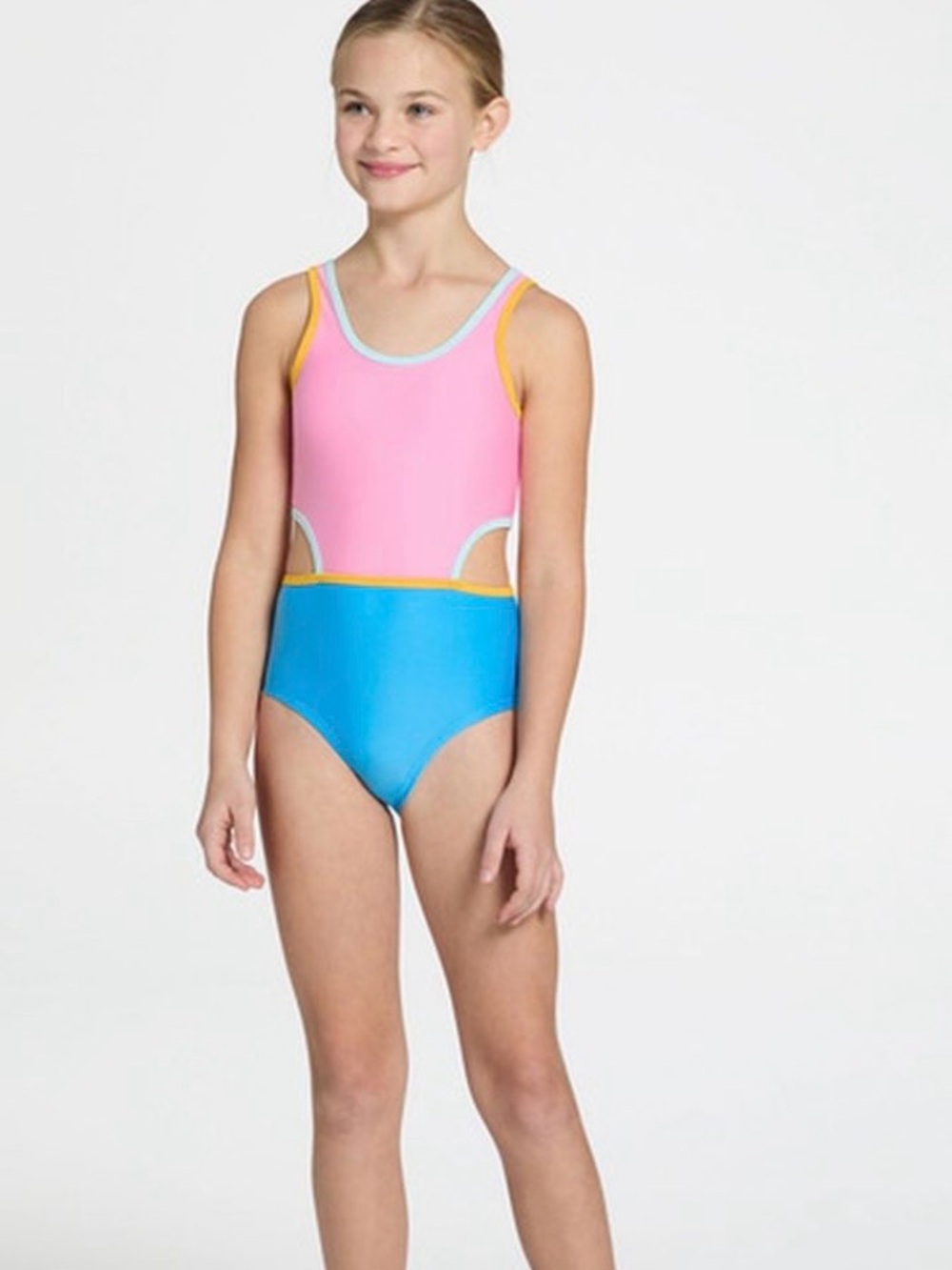DICK'S Sporting Goods Girls' Cut Out One Piece Swimsuit, XL - Aqua Blue